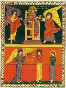 Apocalypse_St_Sever_Fol026v_John_Recieves_Rev